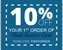 Save 10% instantly on your first order of plastic business cards. (FIRSTORDER)